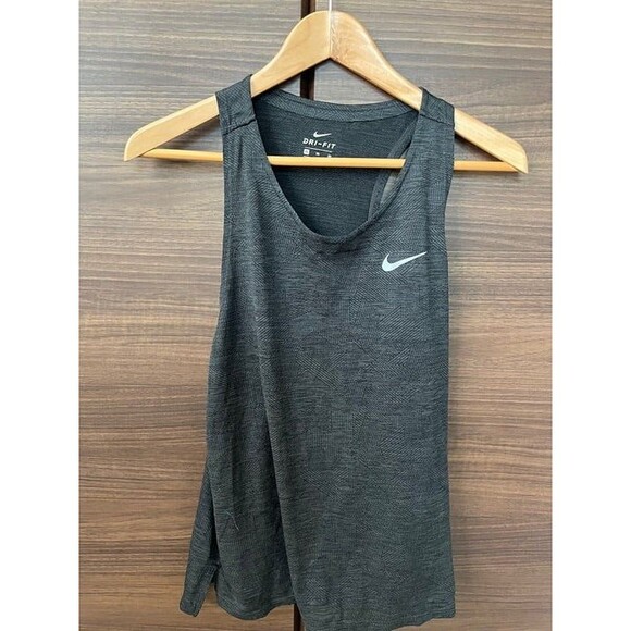 Nike Women’s Dri-FIT Medalist Heather Training Tank Dark Gray - Picture 1 of 3